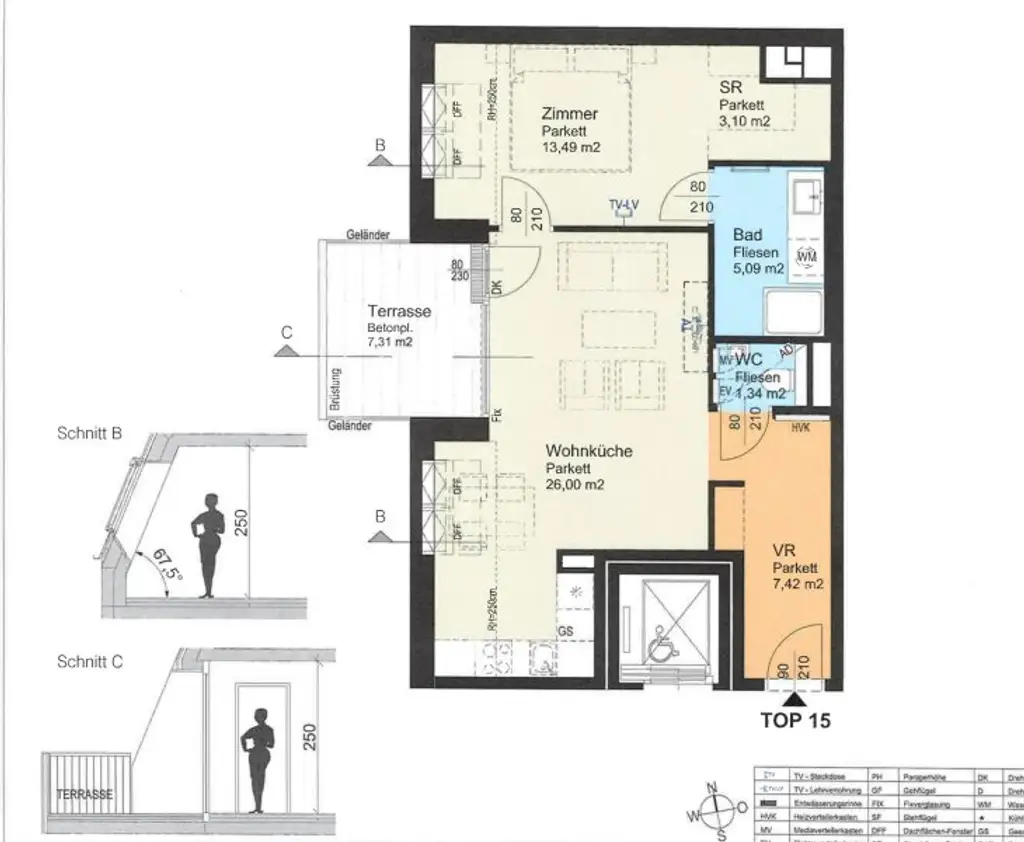 2-Zimmer DG Wohnung! West-Terrasse mit Fernblick! Erstklassige Ausstattung! ab Dezember