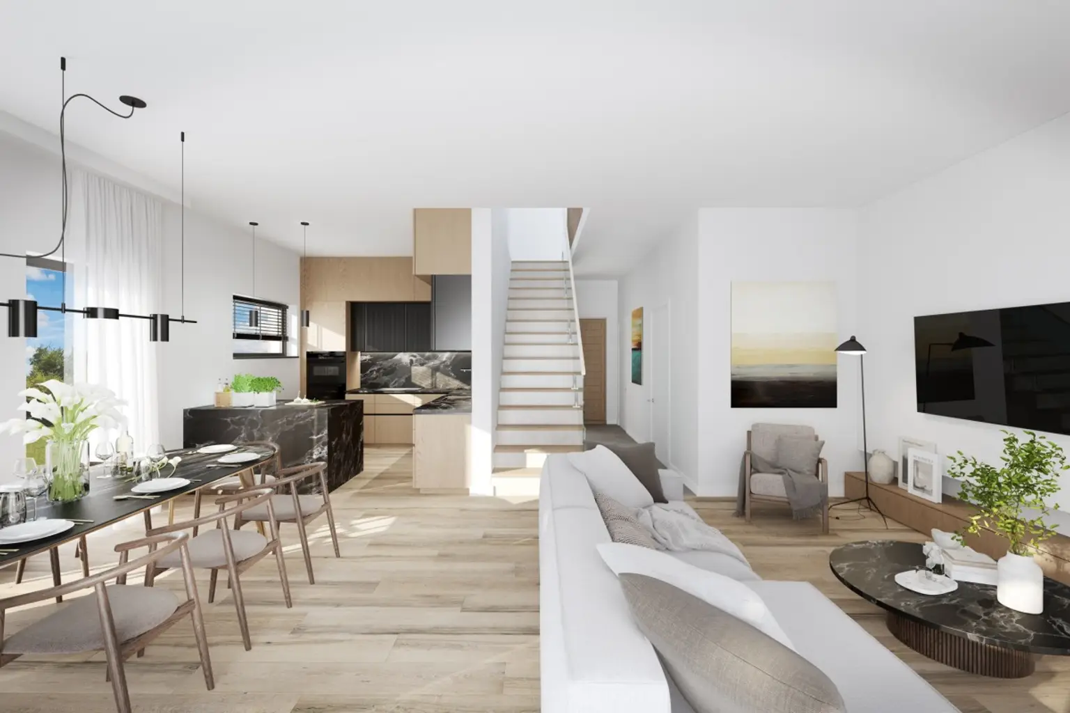 Wohnzimmer_ Haus 2 | ++ NEU ++ BAUBEGINN demnächst - DOPPELHAUSPROJEKT | Prima Service Immobilien