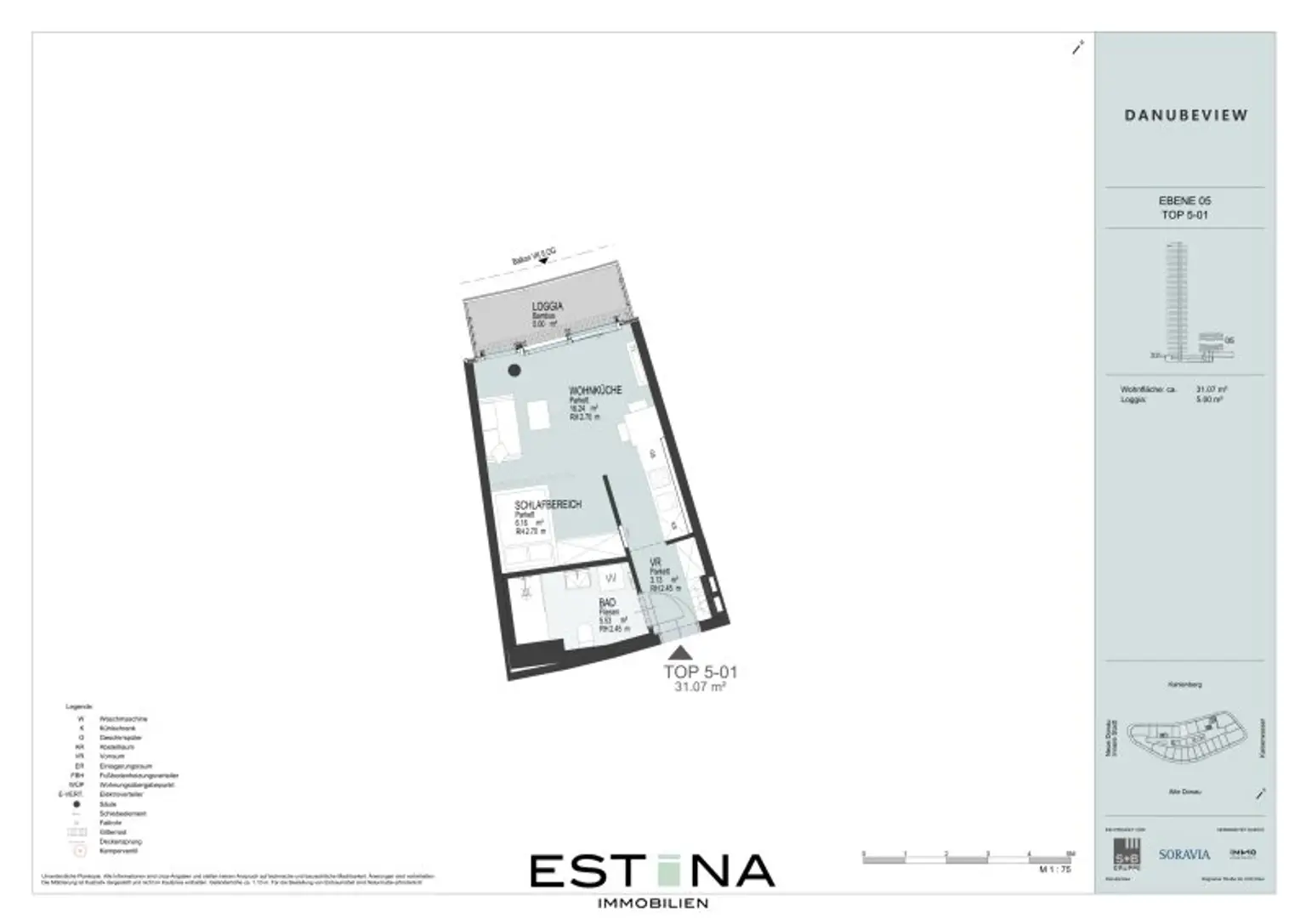 Exklusiver Singlehit mit Freifläche in unmittelbarer Nähe zur Alten Donau – Danubeview